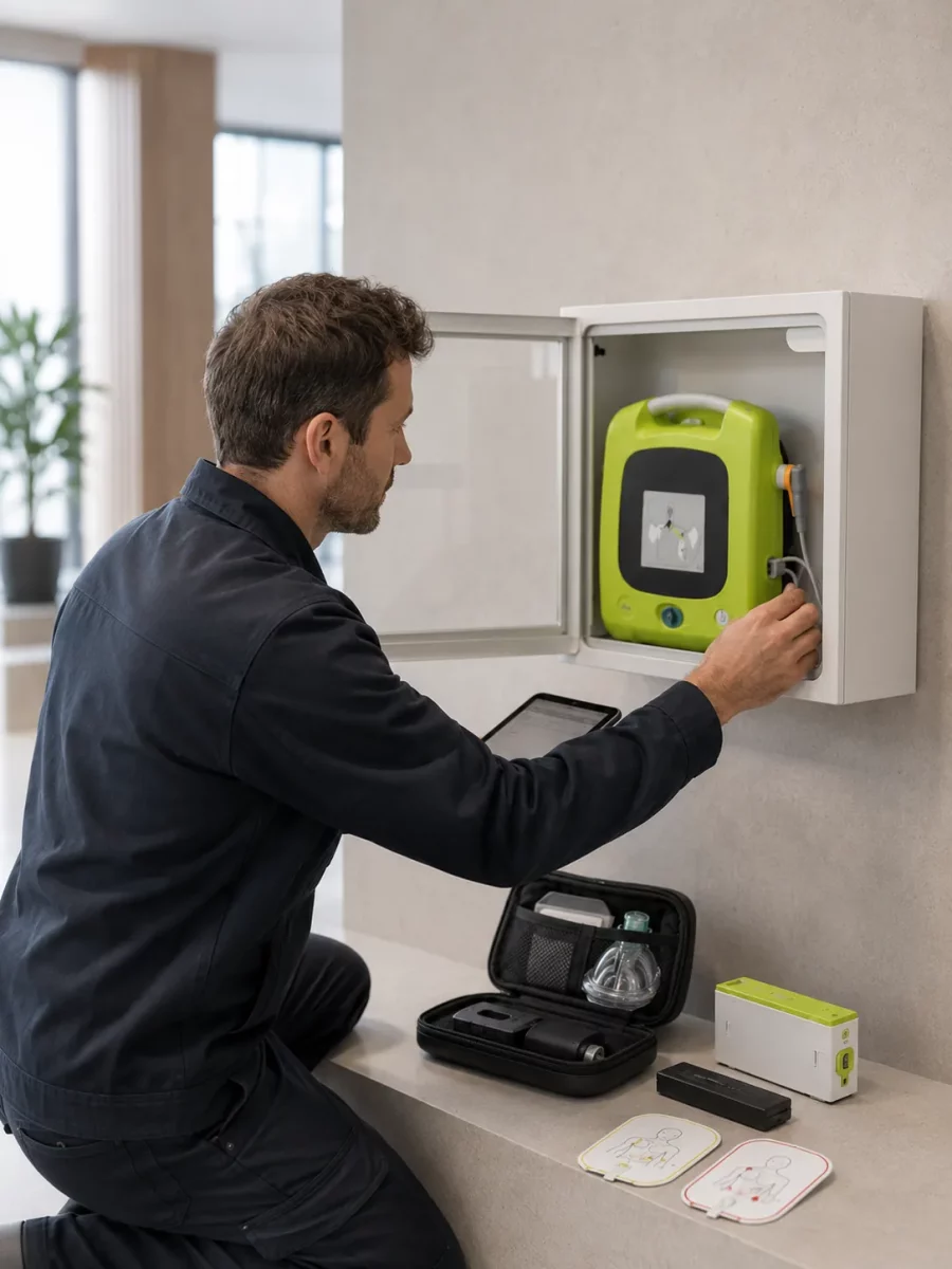 Kontrolle des Defibrillators